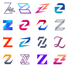 Wall Mural - Set of vector logo design template. Z letter logo.