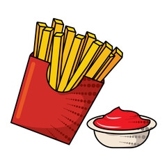 Isolated fries french fast food vector illustration