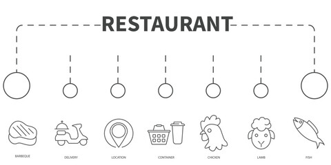 food and drink menu Vector Illustration concept. Banner with icons and keywords . food and drink menu symbol vector elements for infographic web