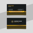Golden Black Business Card Template Design with Unique Layout
