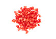 © Tetiana - Sliced fresh raw red tomato, cubes, heap, isolated on white background, top view, close-up