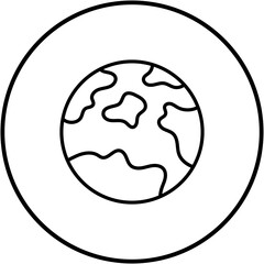 Sticker - Earth Line Icon