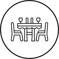 Sticker - Dinner Table Line Icon