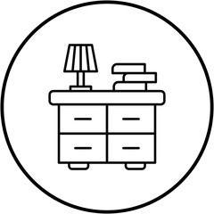 Poster - Bedside Table Line Icon