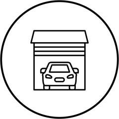 Sticker - Car Garage Line Icon