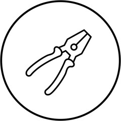 Canvas Print - Pliers Line Icon