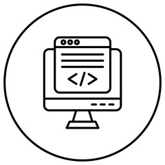 web development line icon