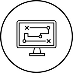 Sticker - Digital Strategy Line Icon