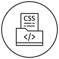 Canvas Print - CSS File Line Icon