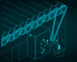 © blacklight_trace - Roller conveyor mechanism and control closeup