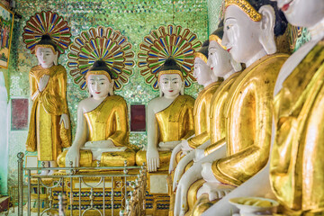 Wall Mural - golden buddha cave at Umin Thonze Pagoda Sagaing Mandalay Mayanmar