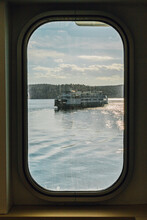 Viewing A Ferry Boat Through A Passing Ferry Boat Window