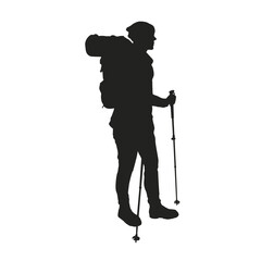 Wall Mural - hiking silhouette