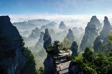 Wall Mural - Zhangjiajie Avatar Mountains located in china, Hunan