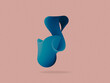 Abstract blue 3d figure of a song on a minimalistic background
