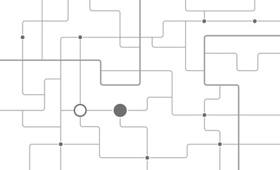 Fototapete - Network grid connect lines technology background template. Cyber wireframe linked graphic vector.