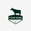 © riansa28 - cow logo design. logo template for farm. milk. farm logo.