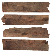 Set Of Old Plank Of Wood Isolated
