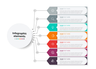 Business Infographic template. Business concept with 7 options.