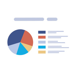 Poster - Infographic elements. Circle diagram. Abstract chart. Report information. Work statistics. Business presentation. Document page. Computer screen. Office analytical data. Vector graphs