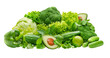 Grünes Gemüse und Hintergrund transparent  PNG cut out