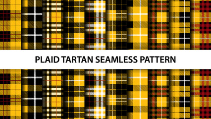 Wall Mural - Collection of plaid tartan vector seamless pattern