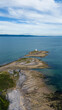 Lighthouse at Mumbles Swansea view from the drone