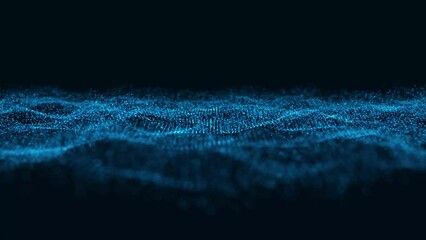 abstract colorful particle wave background animation. Abstract digital particle wave and light abstract background ,animation cyber or technology background.	