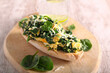 Spinach scrambled eggs with cheese