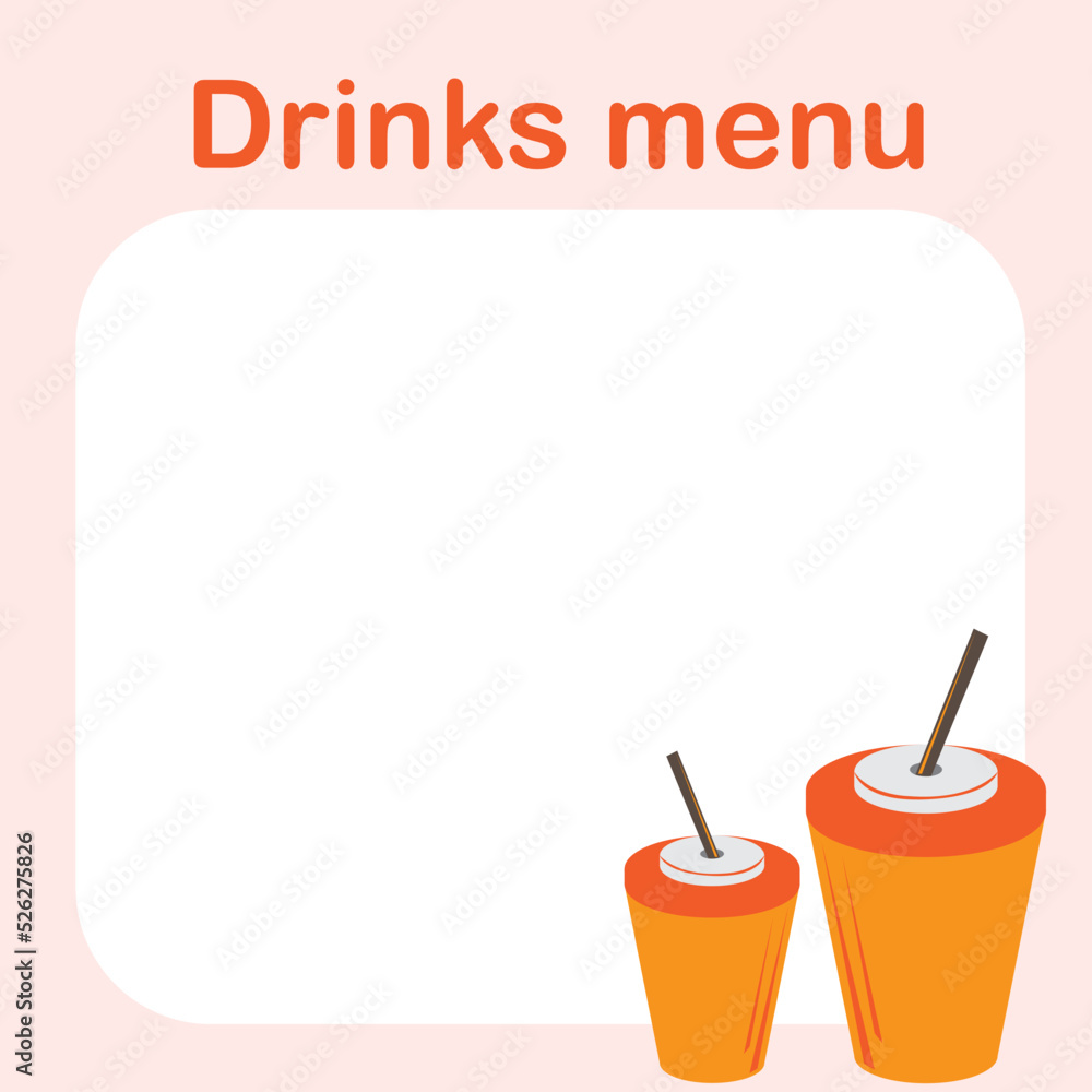 Image vectorielle Stock Menu with drinks.Template for menus. Creative ...