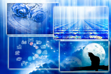 Wall Mural - astrology pictures with topics of zodiac signs, horoscope, planets, luma moon astrology and mystic c