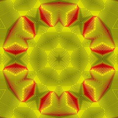 Wall Mural - creative vivid yellow triangular concentric and red colour gradient designs