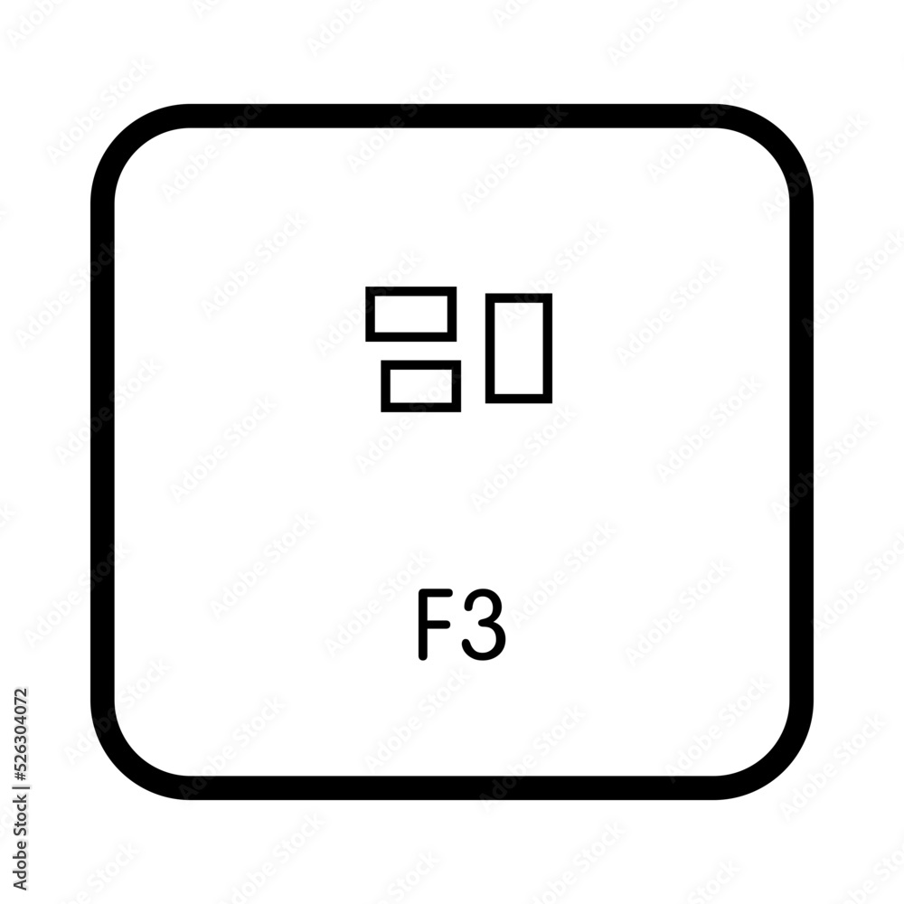 Keyboard F3 key Stock Vector | Adobe Stock