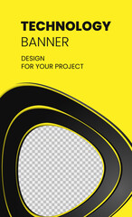 Wall Mural - modern technology banner in geometry style. futuristic hi-tech colorful background. vector illustrat