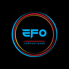 Canvas Print - EFOO letter. EFO design. EFO creative design. EFO letter logo with circle