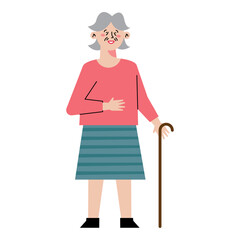 Poster - korean old woman walking