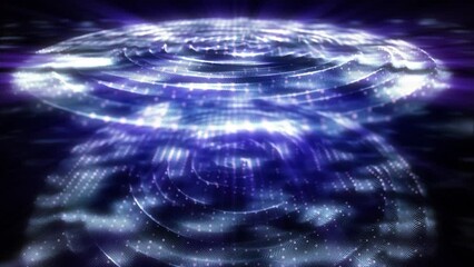 Wall Mural - Abstract scientific fantasy background light energy waves forms circling and fluctuation shiny particles projections rays loop