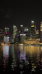 Canvas Print - Baie de Singapour de nuit