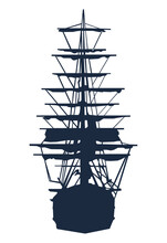 Silhouette Of An Old Sailing Ship