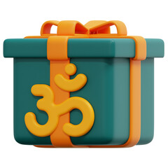 Sticker - gift 3d render icon illustration