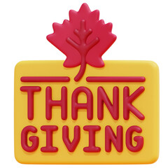 Sticker - thanksgiving 3d render icon illustration