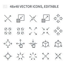 simple vector line icons. on the topic of scalable with magnification. contains values ​​such as inc