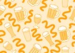 Octoberfest seamless beers pattern for fabrics and textiles and packaging and wrapping paper and menu