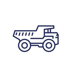 Wall Mural - dump truck line icon, heavy machinery