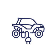 Sticker - electric UTV line icon, SxS, Side-by-side vehicle