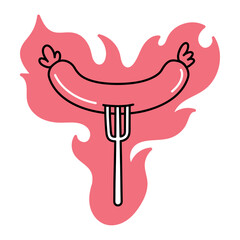 Sticker - fork with sausage