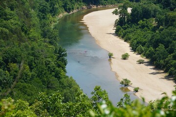 The distance and scenic view of Buffalo River near Yellville, Arkansas, U.S