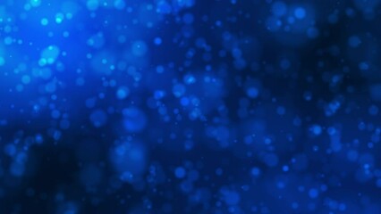 abstract seamless loop blue particles bokeh blink lights. christmas light texture background. motion