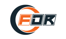 FDR Three-letter Circle Logo Design. Custom Font Logo Vector Template | Abstract Logo | Word Mark Logo | Letter Mark Logo | Business Logo | Minimalist Logo | Font Logo |
