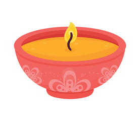 Wall Mural - diwali ceremony red candle